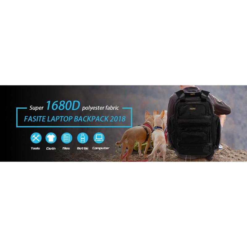 Tool Bag Backpack - & Organizer for Contractor, Electrician, Plumber, HVAC, Large Front Flap Fit 13" -17" Laptops Notebook, Black