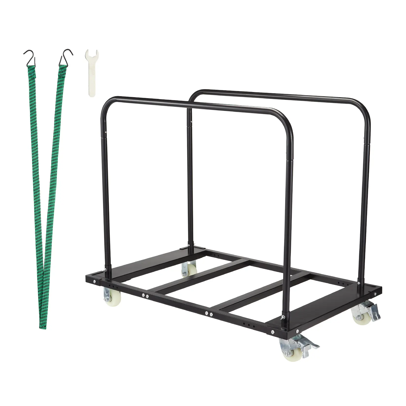 Garvee 1500 LBS Heavy-Duty Folding Table Cart, steel construction with wheels, multi-purpose transport dolly for drywall, lumber, mattresses, furniture and office equipment, great for commercial moving & hauling.