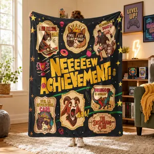 Soft Funny Dungeon Crawler Carl Flannel Blanket, Large Lightweight Warm Throw for Bed, Sofa, Office, Camping, Travel, Spring Gift for Kids & Adults