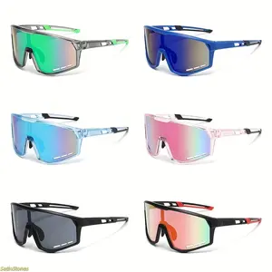 6-piece sports glasses set features vibrant colors and is suitable for activities such as cycling, hiking, running, and fishing.