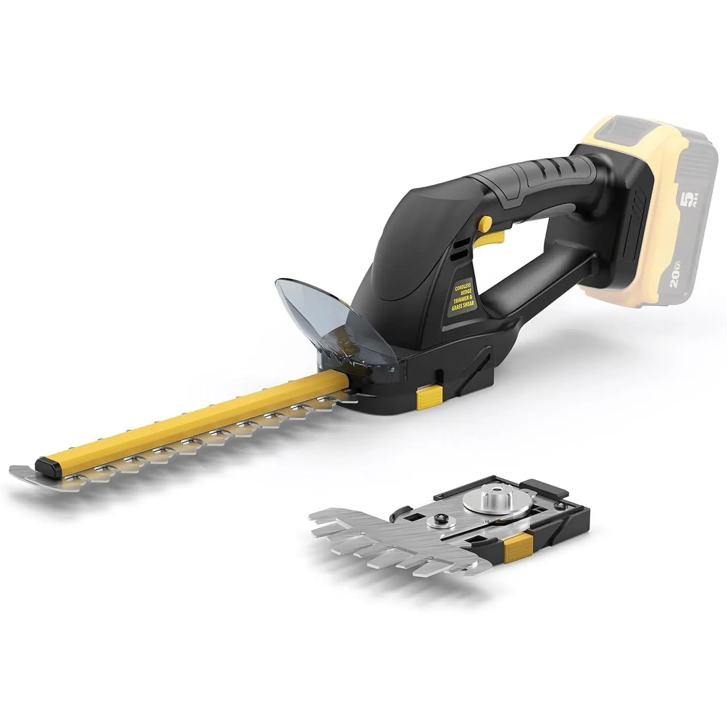 Cordless Hedge Trimmer Compatible with DeWalt 20V MAX Battery, 1500 RPM Grass Trimmer Electric Hedge Trimmer, Suitable for Yard, Garden, Lawn Care, Two-in-One Design (Battery Not Included) (Black)