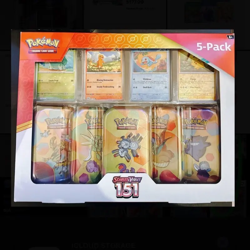 151 mini booster box Sealed Case Tins Display of 10 and Blastoise ex in special cards with captivating illustrations Pokemon - Scarlet Violet -