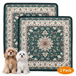 LOOBANI Washable Dog Pee Pad 2-Pack Ultra-Absorbent Slip-Resistant Machine Washable Bohemian Style Anti-Slip Design for Pet Training & Protection Puppy Liner