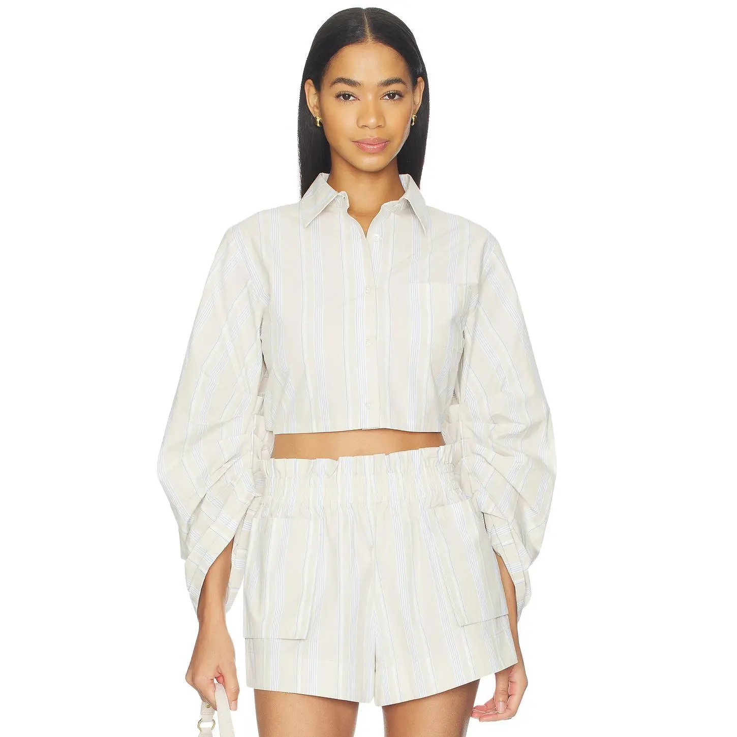 HEVRON Raquel Top in Beige Stripe