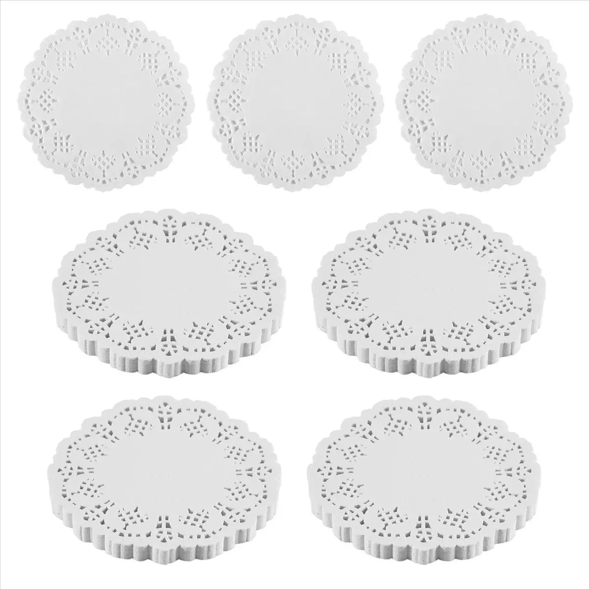 Disposable Sturdy Paper Lace Doilies, 100 Pcs 4.5-in (11.4cm in diameter) Round Decorative Liners for Wedding, Christmas Cake & Tea Tableware Display (All Seasons Tool Organizer Accessory)