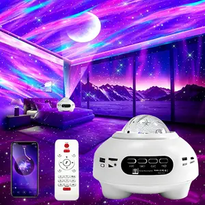 Starry Sky Aurora Projection LED Nebula Night Light - 48 Lighting Effects, Bluetooth Speaker, Sensory Home Decor Lamp, Mini Gifts for Coworkers (for Couples’ Bedrooms, Party Atmospheres)
