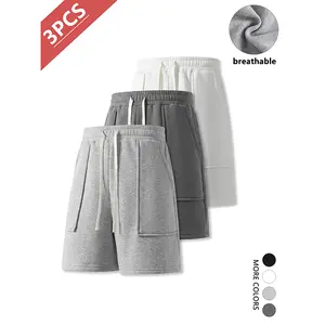 3-Pack Men’s Summer Athletic Shorts, Loose Casual Bermuda Length, Breathable and Comfortable