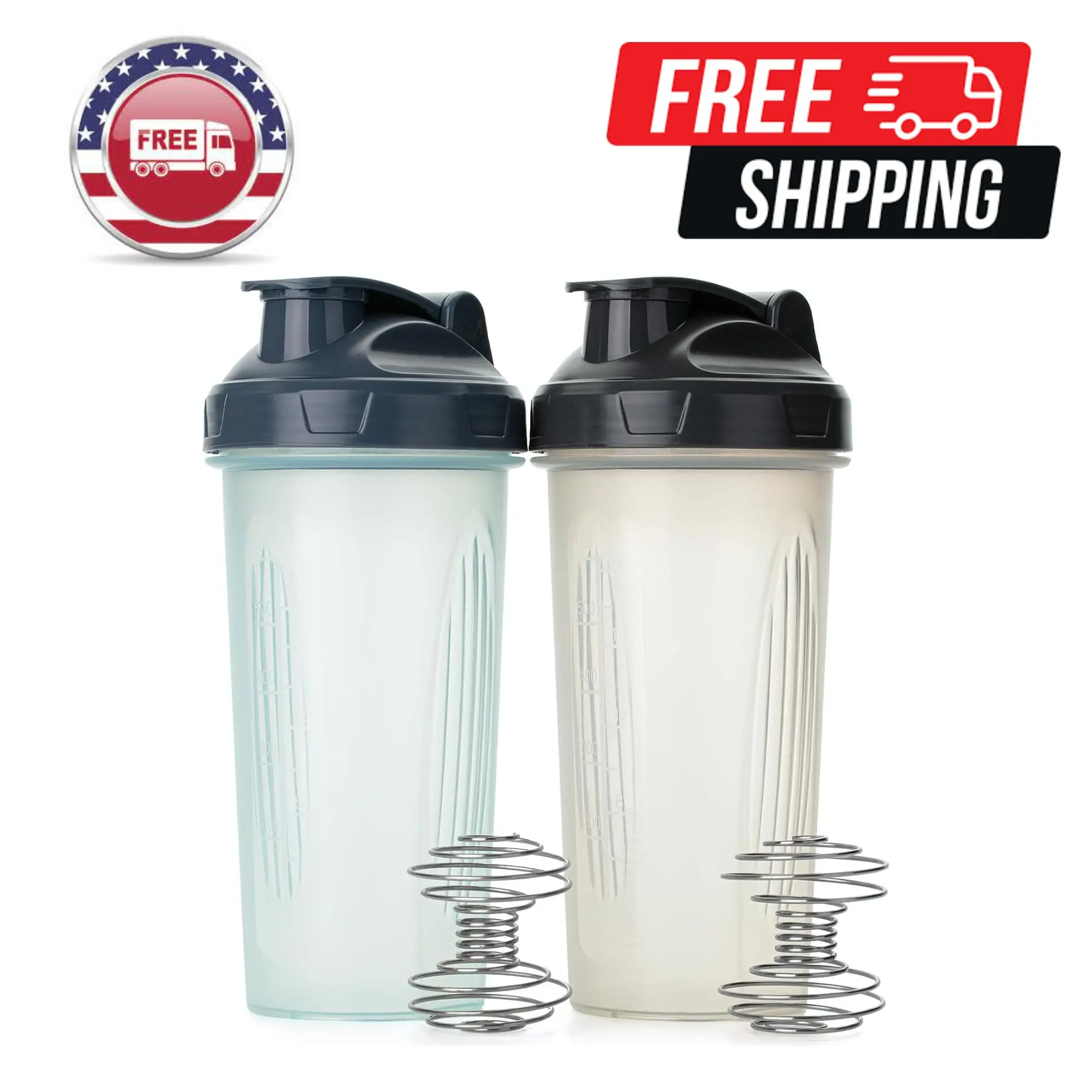 Shaker Bottles for Protein Mixes, 28 oz, 2 Pack