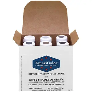AmeriColor, Nifty Shades of Gray Kit, Soft Gel Paste Food Color