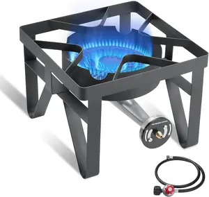 BESTFIRE 200K BTU High-Pressure Propane Burner – Portable Single Gas Stove with 0-20 PSI Adjustable Regulator, Heavy Duty Outdoor Cooker Perfect for Camping, Turkey Fry, Backyard BBQ, Seafood Boil & Outdoor Cooking