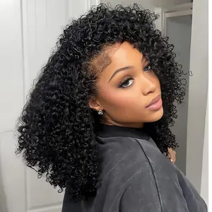 [26 Inch Only $109] Afterblack Burmese Curly Glueless Half Wig For Women Seamless Flip Over Drawstring Wig Wear Go Half Wig Invisible Hairline Glueless Curly Human Hair Beginner Friendly #HairStyle #TikTokShopSpringGlowUp#Summervibes