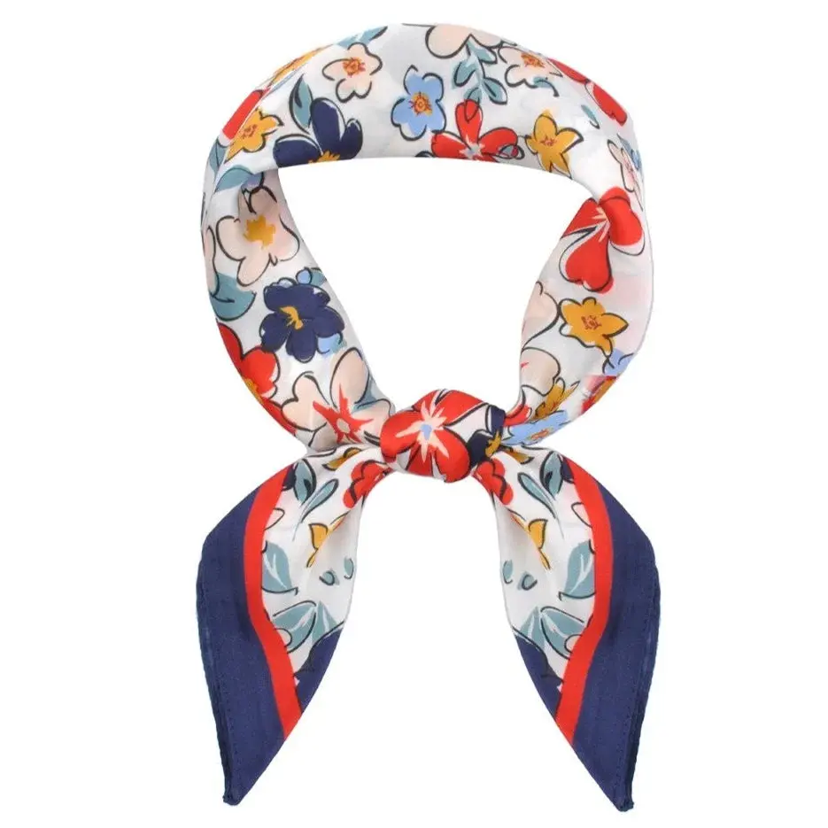 Multi Flower Print Bandana Scarf