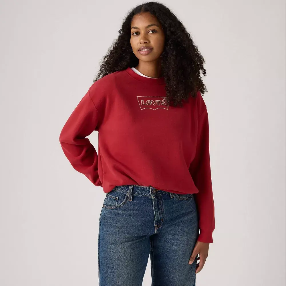 Levi's Women's Basic Casual Cotton Long-Sleeve Graphic Everyday Crew Shirt, Brand Clothing
