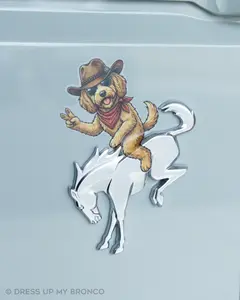 Howdy Doodle — Bronco Emblem Vinyl Decal (Woof Edition)