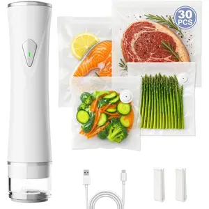 Compact Vacuum Sealer for , Handheld Saver Vacuum Sealer Machine with 30  Bags for Preservation &  White