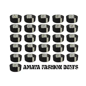 Black Old English Buckle with belt/ Canvas belts/ Adjustable belts/ Men and Women belts