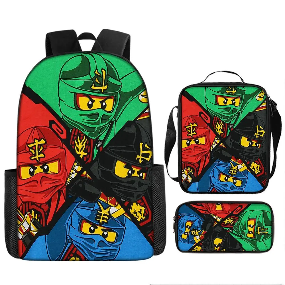 Phantom Ninja Backpack Ninjago Student School Bag Cartoon Anime Backpack Lunch Bag Pencil Case