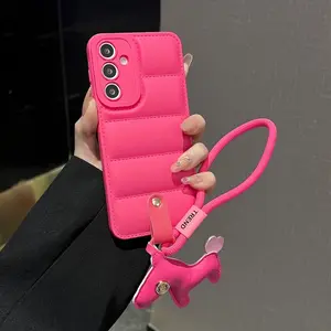 For OPPO A3 Pro A3X A38 A18 A58 A60 A79 A78 A58 A16 A17 5G Down Jacket Cover 3D Horse Wrist Strap Case