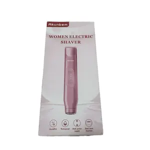 Akunbem Bikini Trimmer for Women,  Electric Shaver and Razor Rechargeable 2-in-1 Body and Facial Hair Removal Double Head for Painless Trimming of Pubic Face Underarm Legs, IPX7 Waterproof, pink Cordless Electrical Sensitive Gift