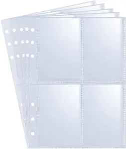 Photocard Protector Pages 20 Pack 160Pockets A5 Binder Sleeves 2.5"x3.5" Double-Sided 4 Pocket Ultra-Clear Trading Card Sleeves Game Cards Collectibles & Trading Cards