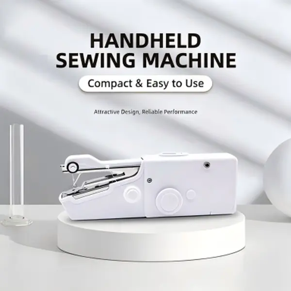 Handheld Mini Sewing Machine, Portable Fabric Repair Tool for Clothes, Curtains and Home Sewing, Batteries Not Included