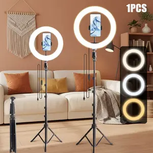 12 Inch LED Ring Light Kit with 17-63" Extendable Tripod Stand - 3 Color Temperature Modes Dimmable Circle Light for YouTube Podcast, TikTok Live, Makeup Studio & Video Conference Lighting, #valentine's day gifts#2026 new years