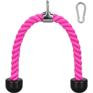 27 Inches Tricep Rope, Cable Machine & Pull Down Attachments with Carabiner for Gym and Home Workout Exercises