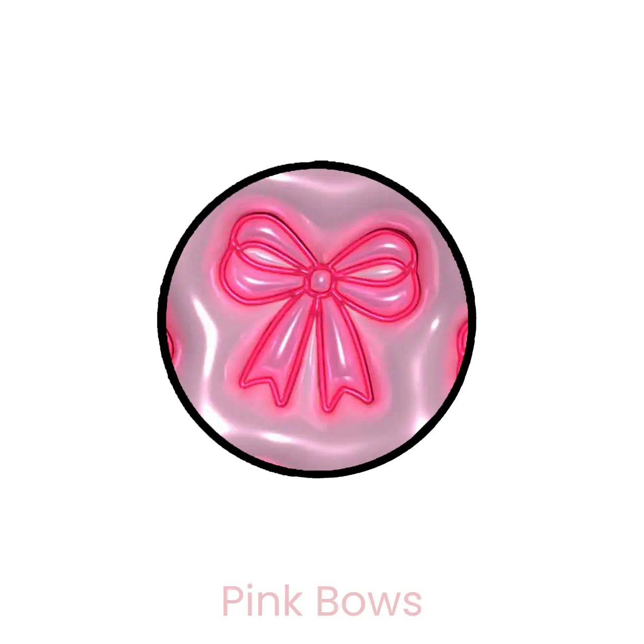 abbyrose Bubble Bows Adhesive Phone Grip Black Pink Bows