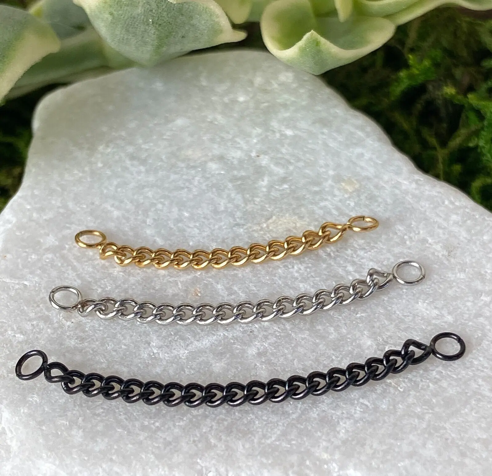 1pc 316L Stainless Steel Connector Chain Nose Ring Bridge Helix Cartilage