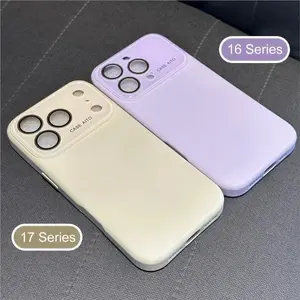 Liquid Silicone Phone Case For iPhone 17 Air 16 15 14 12 13 Pro Max Camera Protection Shockproof Candy Soft Matte Cover