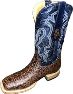 Cowtown Mens Square Toe Sea Turtle Print Boot-Q6044
