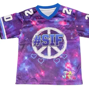 SupportisFree Universe Collection Galaxy Block Boss Jersey Purple Blue Pink #SIF Design Unisex 100% Polyester Breathable Mesh Comfortable Everyday Wear