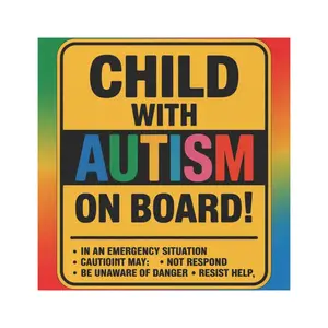 Autism Awareness Car Magnet: Child on Board, Special Needs Safety
