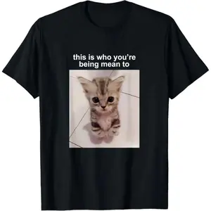 This Is Who You're Being Mean To Silly Cat Meme T-Shirt