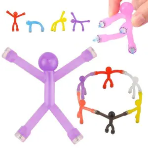 Magnetic Stickman Fidget Toys – 10PCS Flexible Magnetic People, Fridge Magnets Sensory Toys for Kids Adults, Fun Travel Toys for Airplane Car Toddler