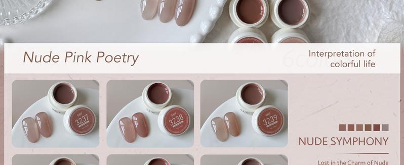 GAOY Nude Symphony Natural Jelly Gel Nail Polish Set, 6 Colors Sheer Pink UV Gel Polish, for Salon Manicure & Nail Art DIY at Home