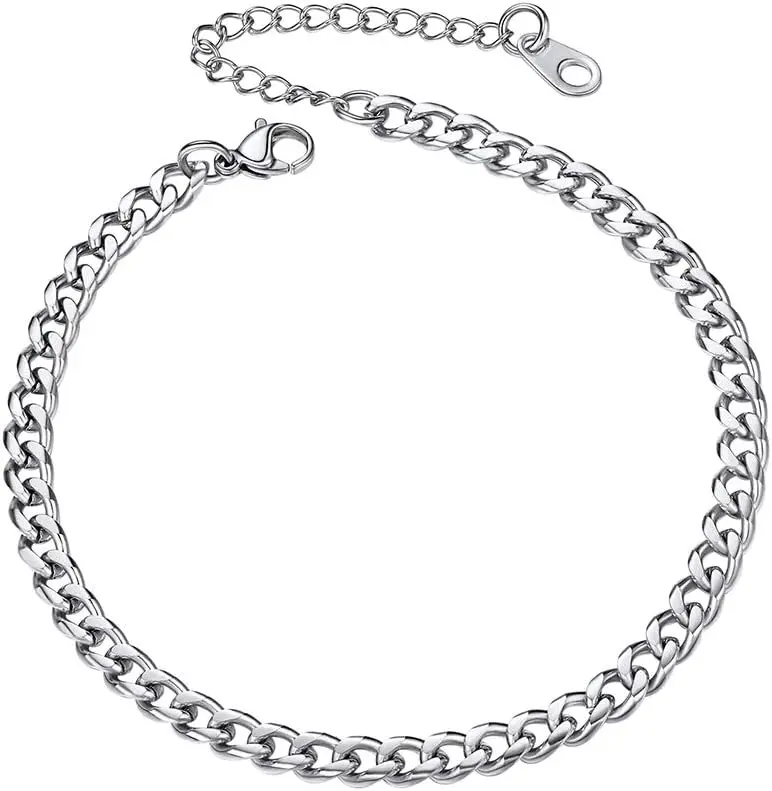B: silver-cuban chain-4.8mm
