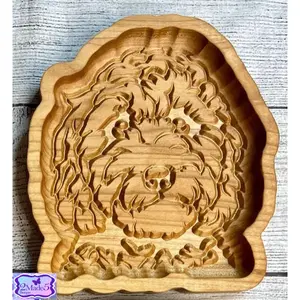 Dog Shape-Doodle Solid Wood Valet Catch-All Tray