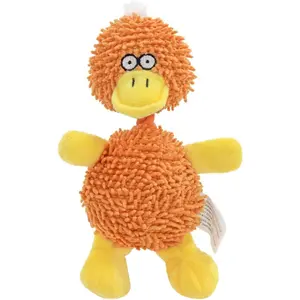 Interactive Squeaky Duck & Frog Plush   | Gentle Plush   for Small Pets & Puppies | Lightweight Portable Retrieval  (Yellow)