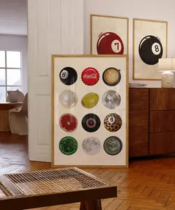 Vintage Retro Print Trendy Wall Art Retro Collage Wall Art Trendy Dorm Decor 8 Ball Print