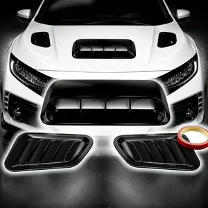 Car intake hood vent engine hood decorative cover engine cover decorative ABS fake air vent modification intake,3 pcs Car Air Flow Intake Hood Scoop Vent Bonnet Cover, Universal Car Exterior Accessories, Car Truck Decal, Automotive Accessories Decoration