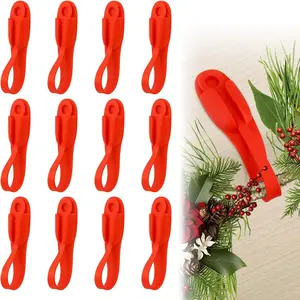 12 count Christmas Garland Hangers for Mantle, Fireplace Stocking and Garland Hanger, Stretchable and   Adhesive Tape, Suitable for Christmas Door Frame, Staircase Decoration