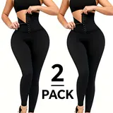 Women's 2-Piece Workout Set - High-Waisted Double-Button Tummy Control Fitness Pants & Long Sleeve Crop Top, Sleek Slim Fit Stretch Activewear for Yoga, Gym, 2 Piece Sets,outdoorfun