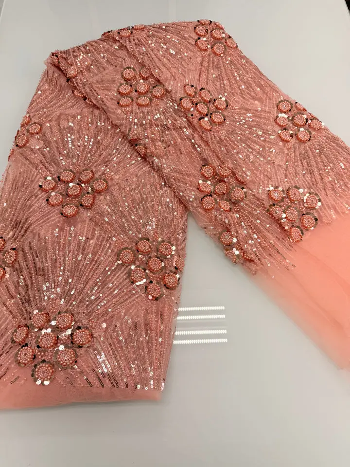 Light Peach Lace | 5 yards
