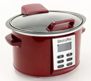 5 Qt Ceramic Non Stick Hinged Lid Slow Cooker, 13.19" x 11.38" x 8.43". NEW