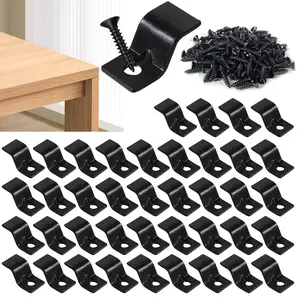 40 Packs Table Top Fasteners, Z Clips for Table Tops with Screws Metal Tops Table Top Fasteners Heavy Duty Z Connectors Solid Steel with Screws for Desk Furniture