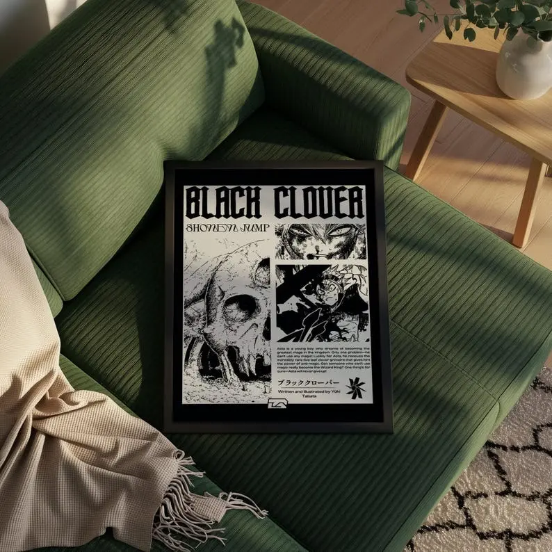 Black Clover Poster, Asta Manga Panel Art, Dark Anime Aesthetic Print, Shonen Jump Wall Decor, Gift For Fans