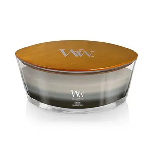WoodWick Ellipse Trilogy Candle Warm Woods Trilogy 16 Oz with Fireside Redwood & Sandalwood Clove Scents and Hearthwick Flame for Multi-Sensory Experience