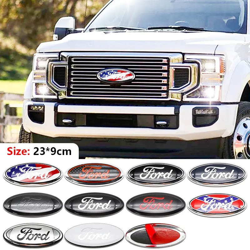 Ford Car Front Emblem Hood Decoration, Badges Decals, Scratch-Resistant Durable Front Badge Replacement, Fits Focus, Fiesta, Kuga, Mondeo, Mustang, Sticker For Cars