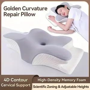 Butterfly Shaped Memory Foam Pillow, ergonomic neck support design with slow rebound. Relieves neck pressure for sound sleep, ideal for back and side sleepers